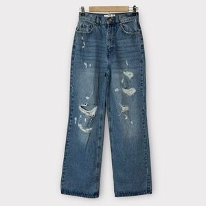 Ardene high rise baggy distressed jeans